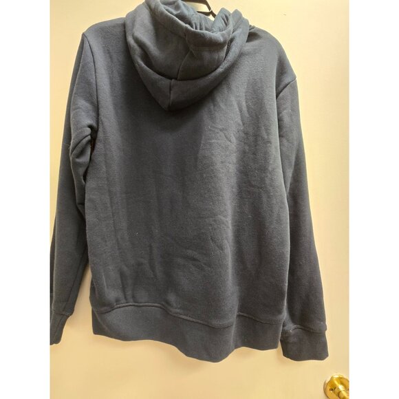 Reebok Hoodie Mens Pullover With Kangaroo Pocket & Logo Navy Blue Size small - Picture 2 of 5